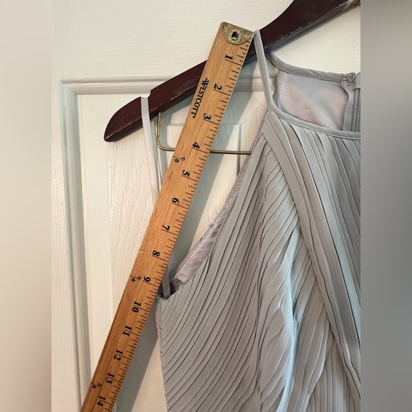 NWT BHLDN Anthropologie 0 Madrie Maxi Dress Fog Grey Bridesmaid Halter Chiffon - Picture 11 of 14